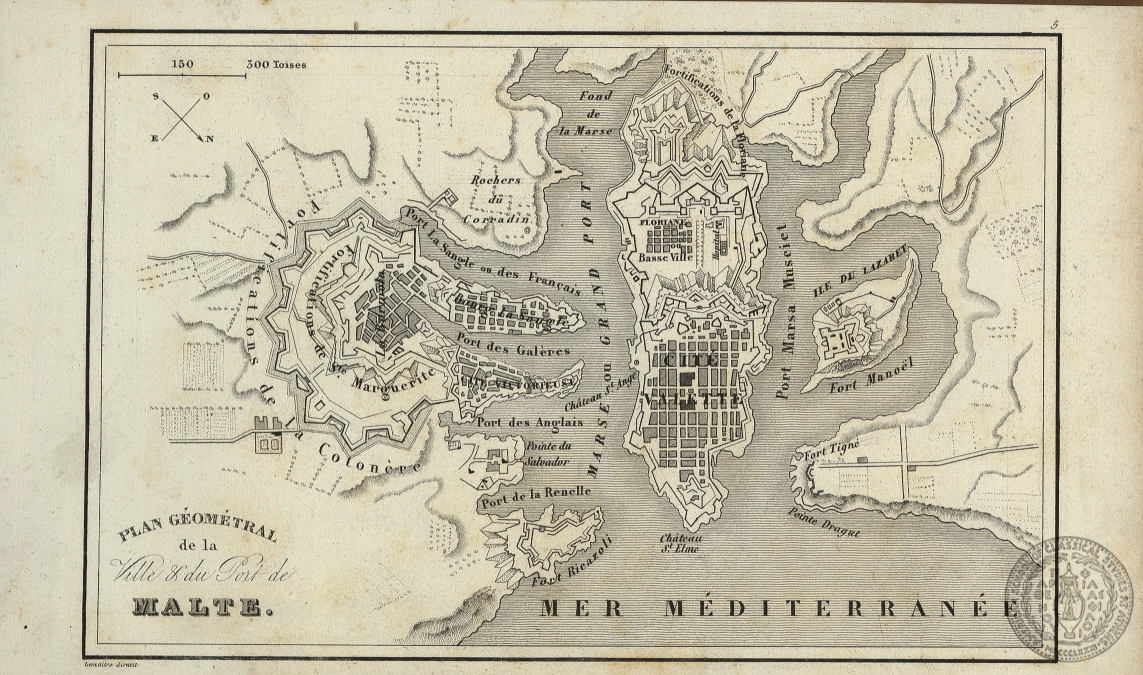 Plan géométral de la ville & port de Malte.